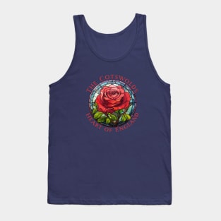 Cotswolds England UK Rose Floral Red Gardener's Tank Top